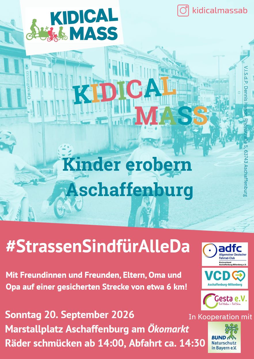 Die Kiddical Mass kommt im September nach Aschaffenburg zurück!